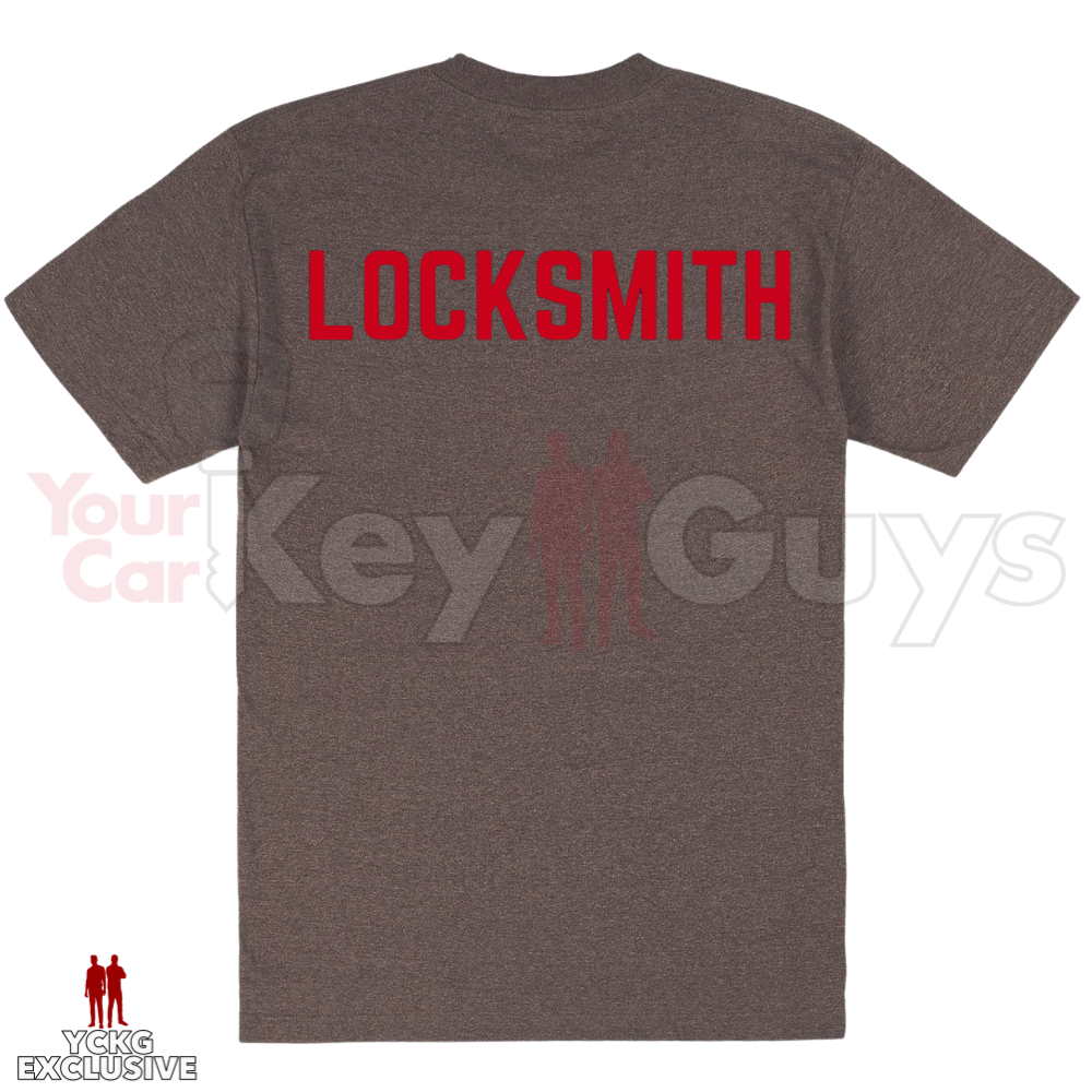 Your Car Key Guys Brown Locksmith T-Shirt W/ YCKG Logo on Left Breast