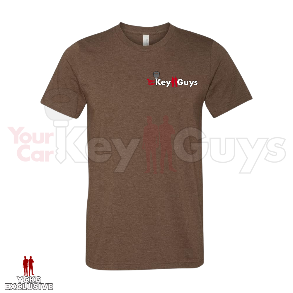 Your Car Key Guys Brown Locksmith T-Shirt W/ YCKG Logo on Left Breast