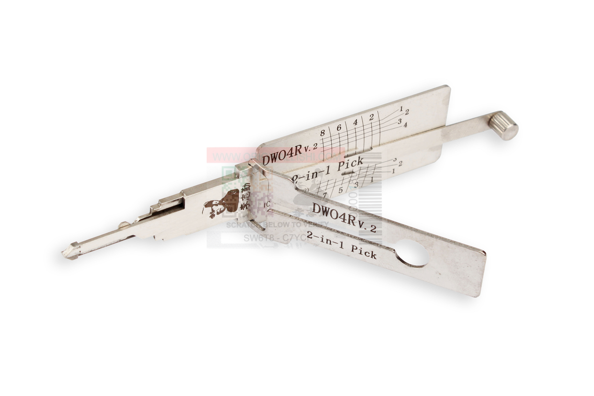 Original Lishi DWO4R V2 (2 in 1) 8 cut Pick - Anti Glare