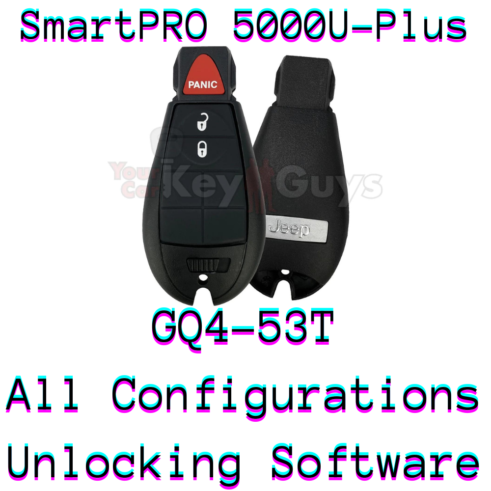 SmartPro 5000U Smart Key Unlocking Software Jeep Cherokee GQ4-53T All Button Configurations