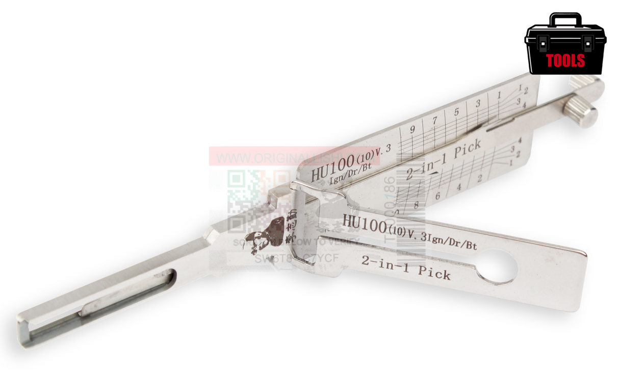 Original Lishi HU100 V3 (2-in-1) 10 Cut Ign/Dr/Bt Anti Glare