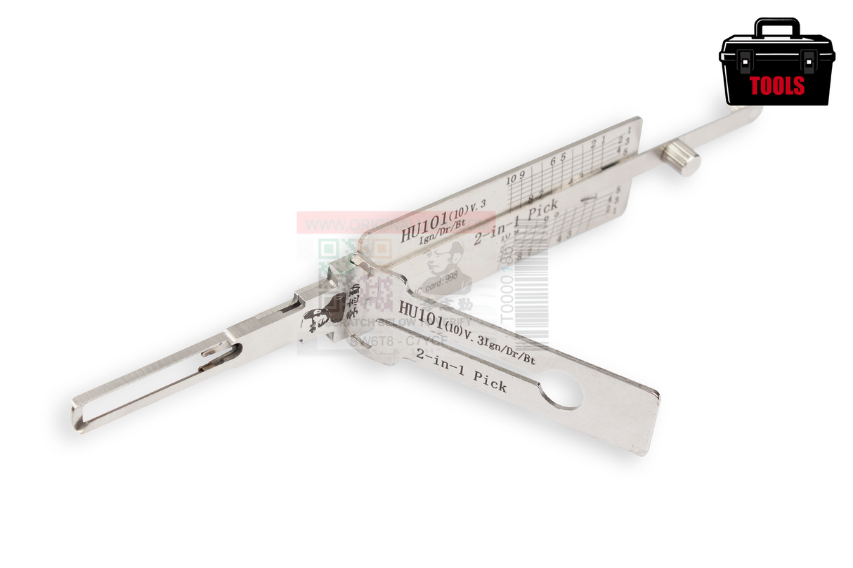 Original Lishi HU101 (2-in-1) V3 10 Cut Ign/Dr/Bt Anti Glare