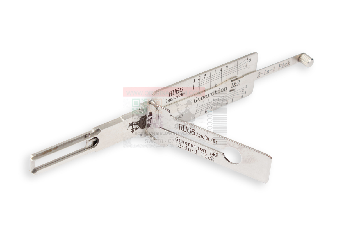 Original Lishi HU66 Generation 1 & 2 Single Lifter (2 in 1) Pick 8 Cut Ign/Dr/Bt Anti Glare