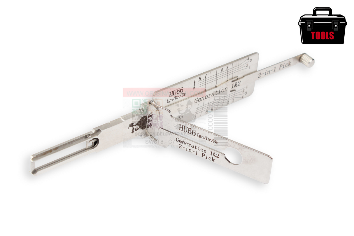 Original Lishi HU66 Generation 1 & 2 Single Lifter (2 in 1) Pick 8 Cut Ign/Dr/Bt Anti Glare