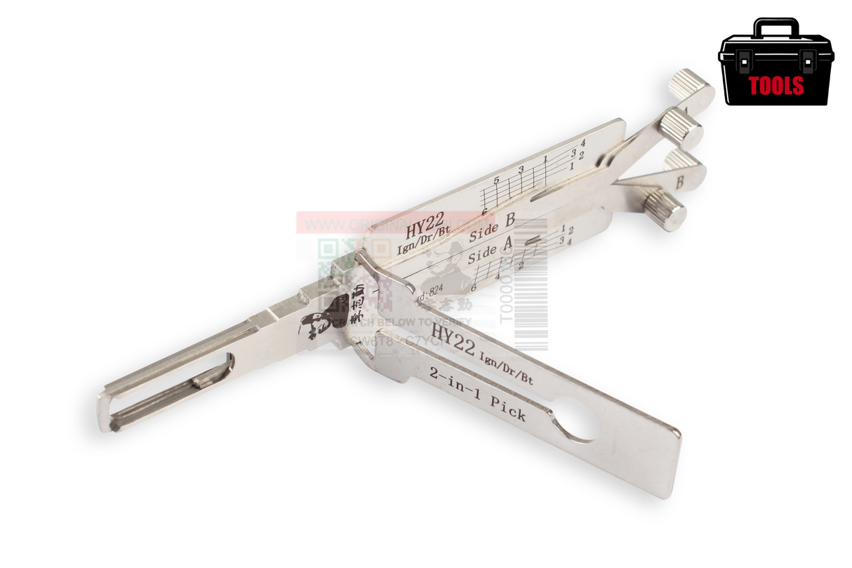 Original Lishi HY22 (2-in-1) Ign/Dr/Bt Anti Glare