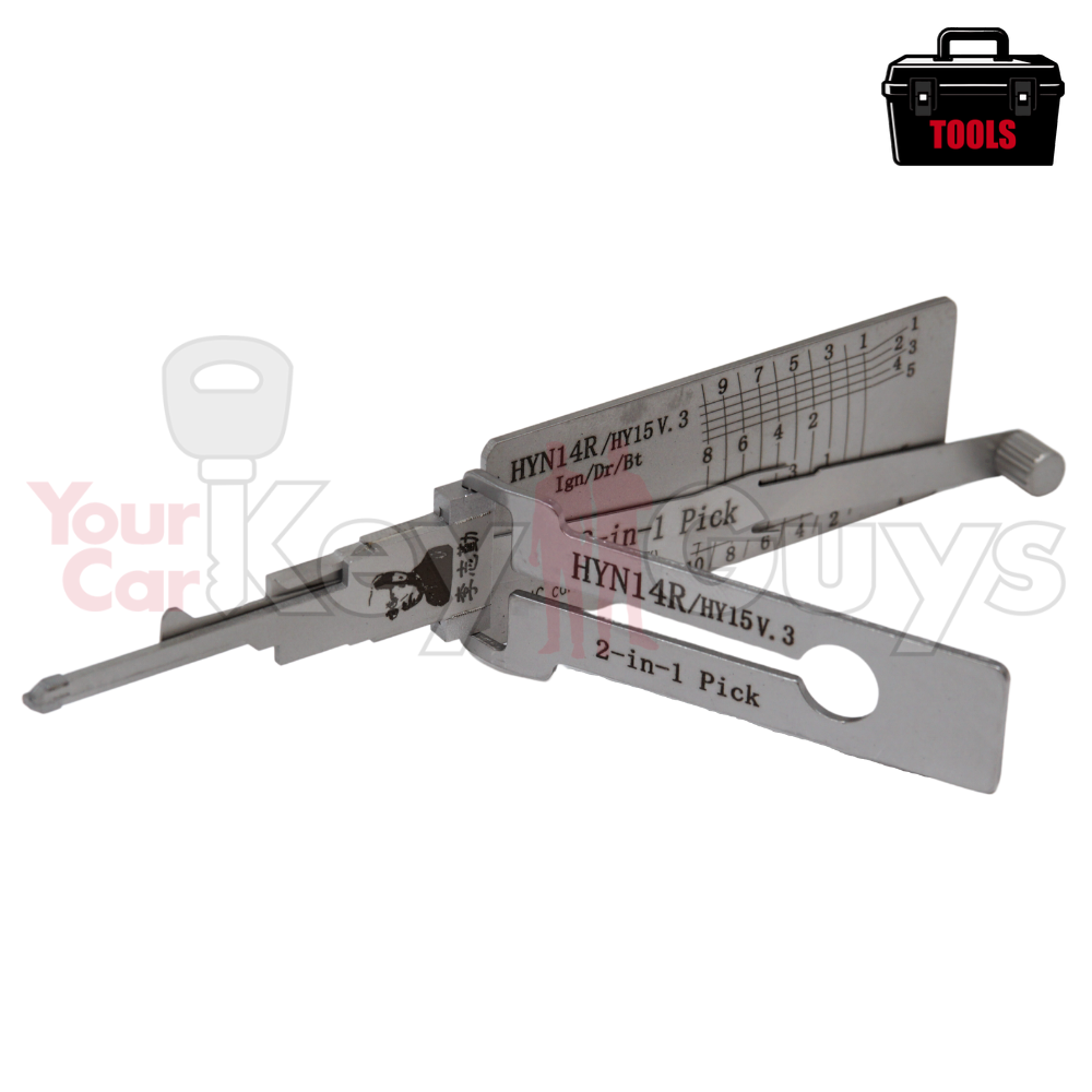 Original Lishi HYN14R/HY15 V3 (2 in 1) Pick 10 Cut Anti Glare