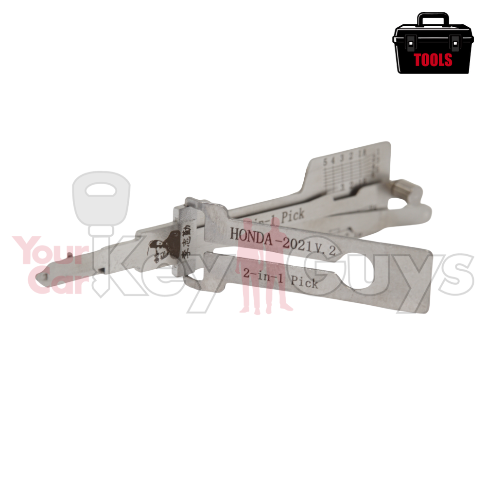 Original Lishi HONDA-2021 V.2 Cutout (2 in 1) Pick 5 Cut