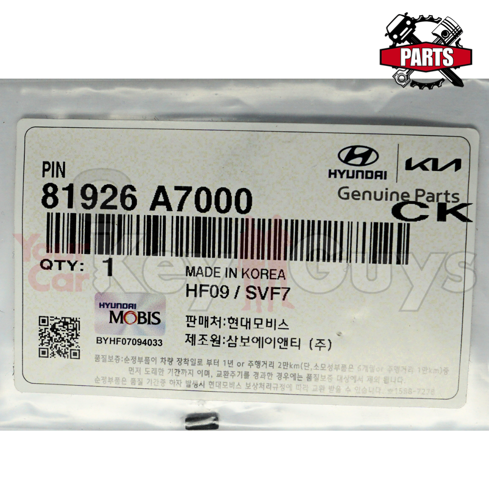 Roll Pin for Kia Flip Keys OEM 81926-A7000