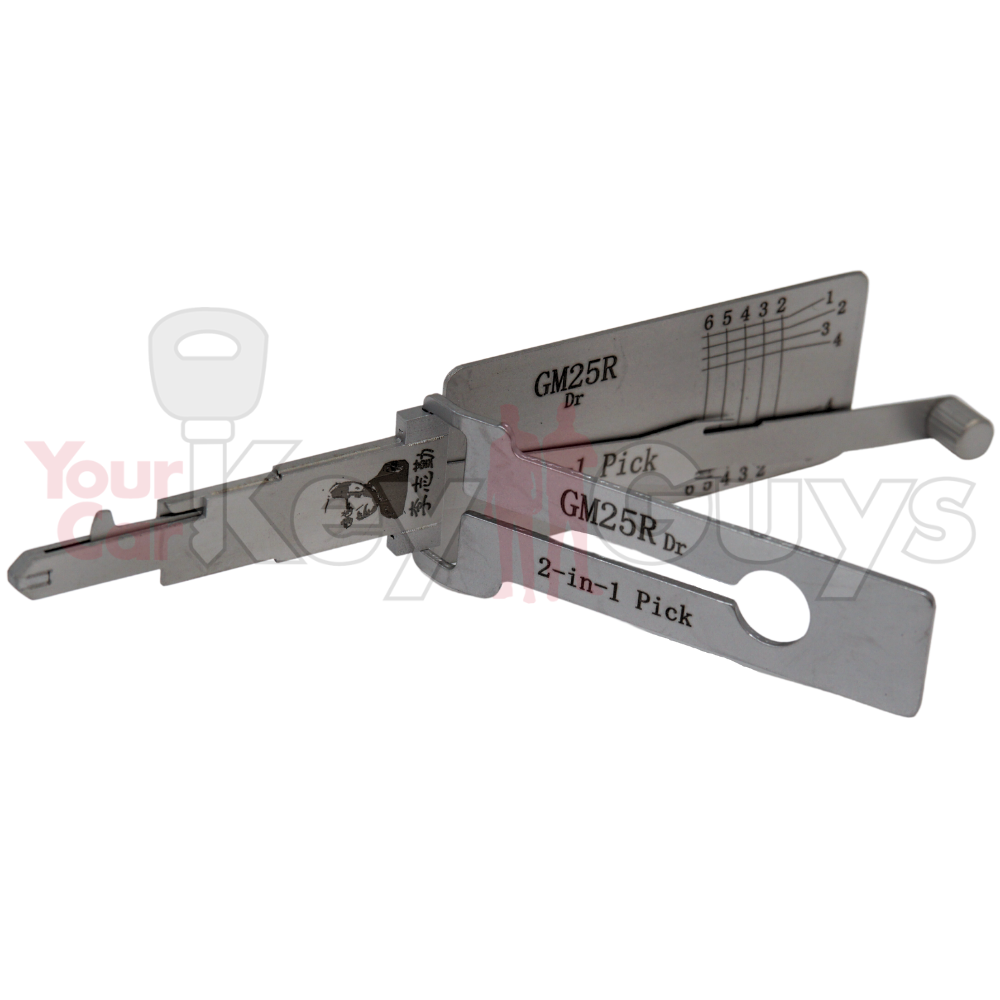 Original Lishi GM25R/B87/K1994 Door (2 in 1) Pick 6 cut Anti Glare
