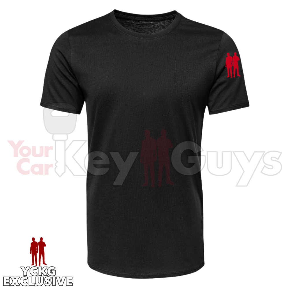 Your Car Key Guys Black T-Shirt with The Key Guys on Left Shoulder