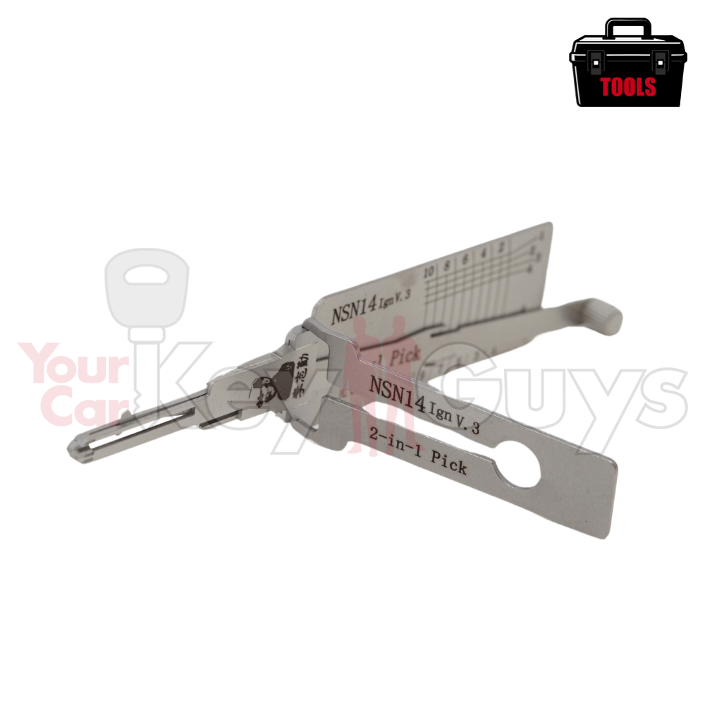 Original Lishi NSN14 V.3 Ign (2-in-1) Pick 10 Cut - Anti Glare