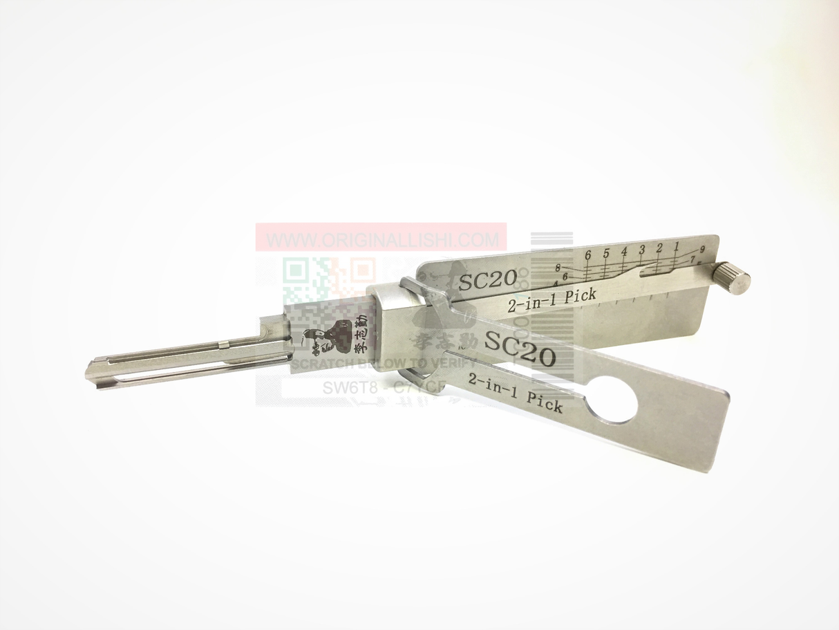 Original Lishi SC20 (2 in 1) Pick 6 Cut Anti Glare