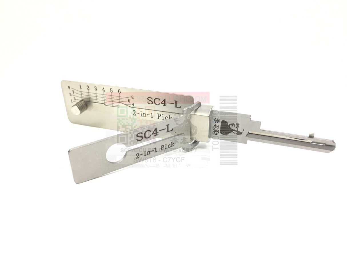 Original Lishi SC4-L (2 in 1) 6 cut Pick and Decoder Anti Glare