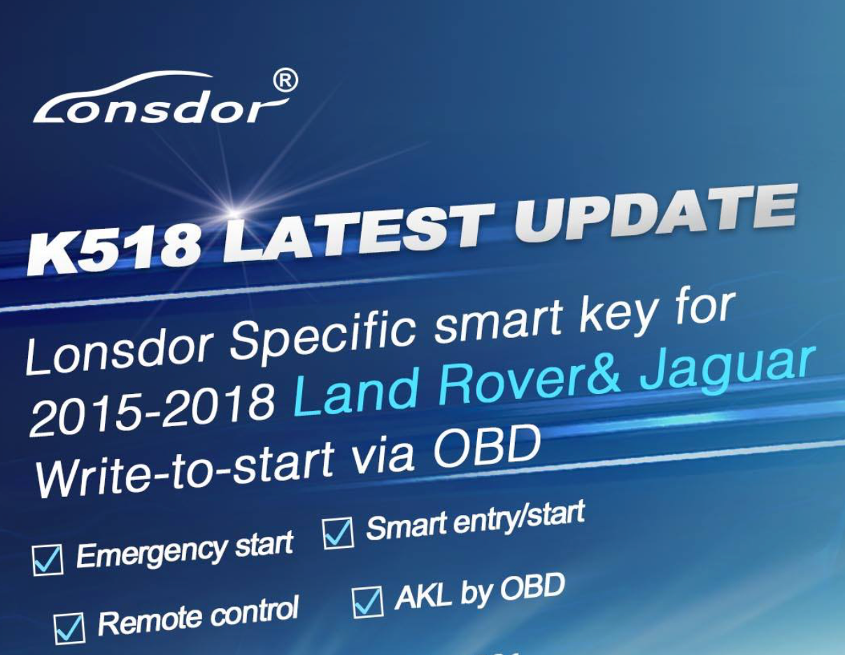 Lonsdor JLR 2011-2020 5B Hatch Smart Key KOBJTF10A Assembled