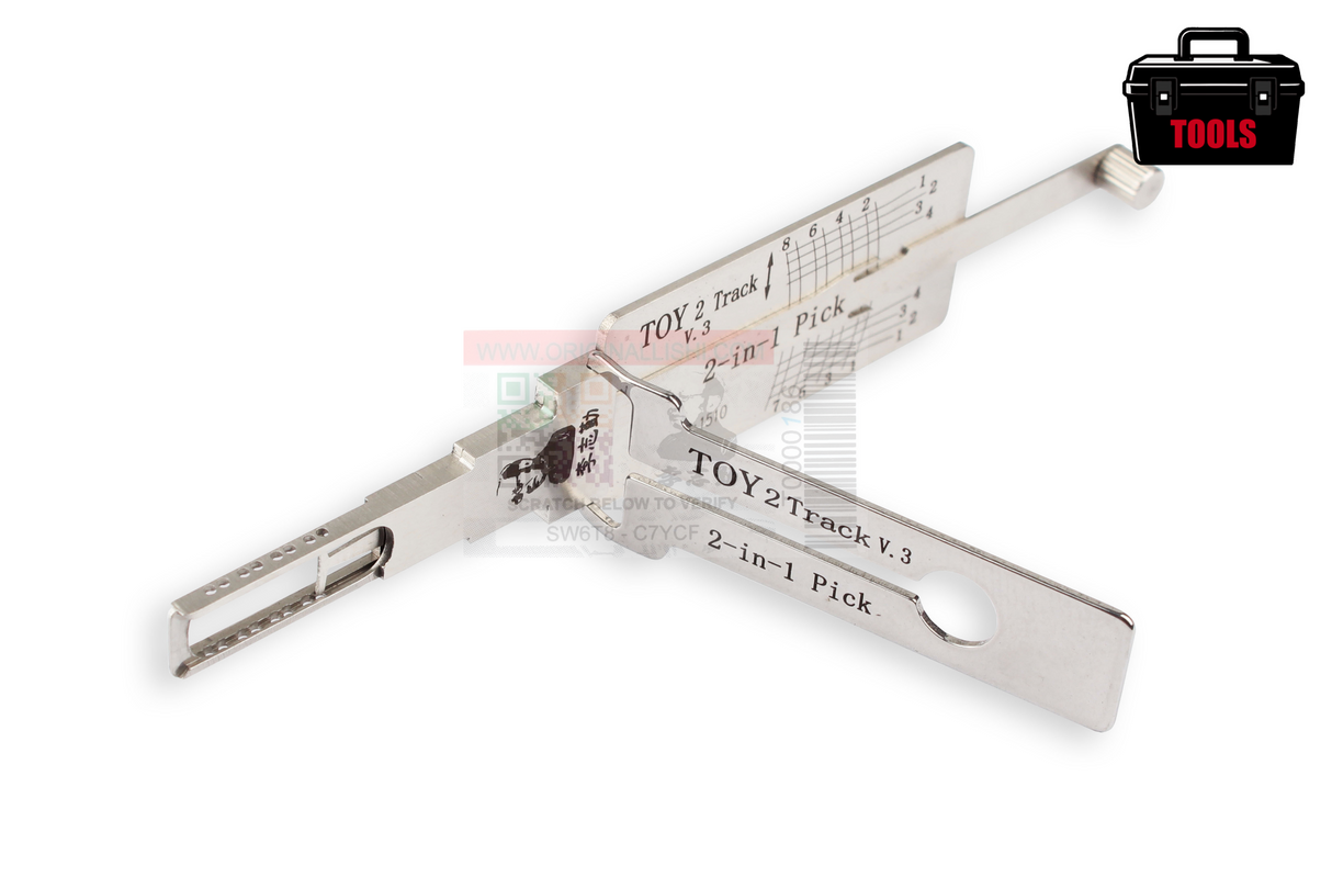 Original Lishi TOY 2 Track V3 80K (2-in-1) 8 Cut Anti Glare