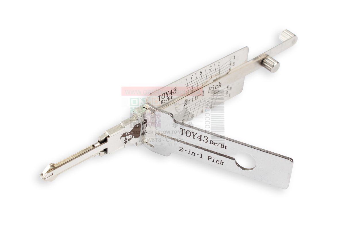 Original Lishi TOY43 Dr/Bt (2 in 1) Pick 8 Cut Anti Glare