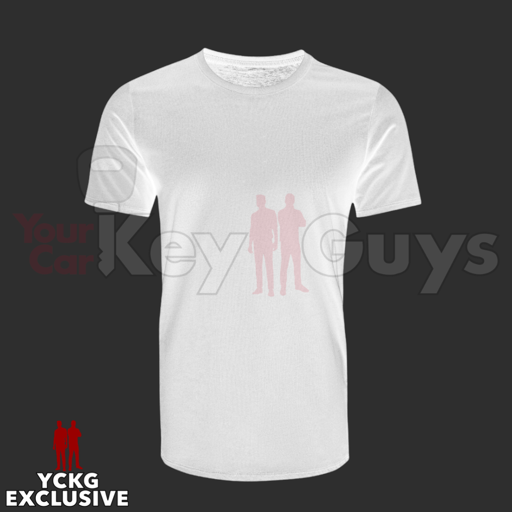 Your Car Key Guys White Locksmith T-Shirt - Ornate Font