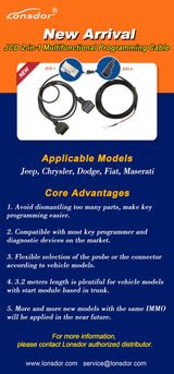 Lonsdor CDJ 2-in-1 Star Connect SGW Bypass Cable Chrysler Dodge Jeep Programming Hi Low CAN 2018+