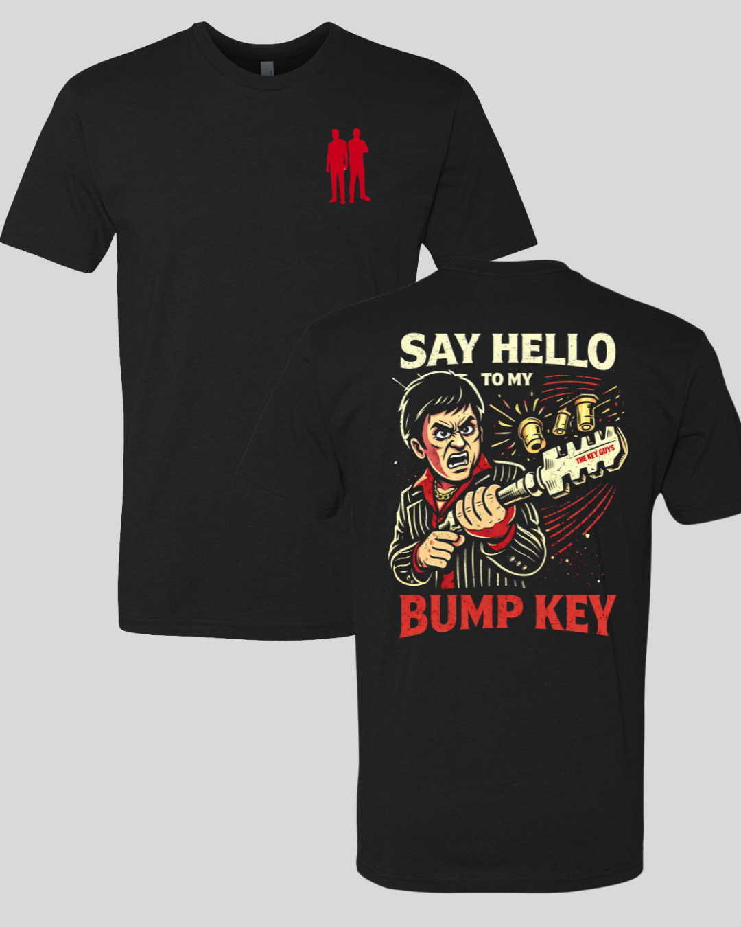 Your Car Key Guys Black T-Shirt, Bump Key Back Design