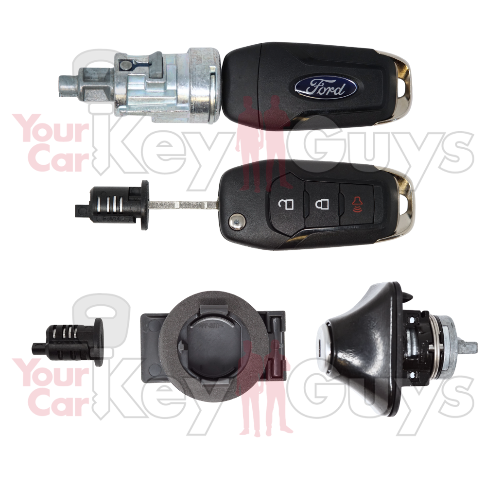 2023-2024 Ford Flip Re Key Kit Complete Cut with Ignition / Spare Tire / Glove Box / Center Console