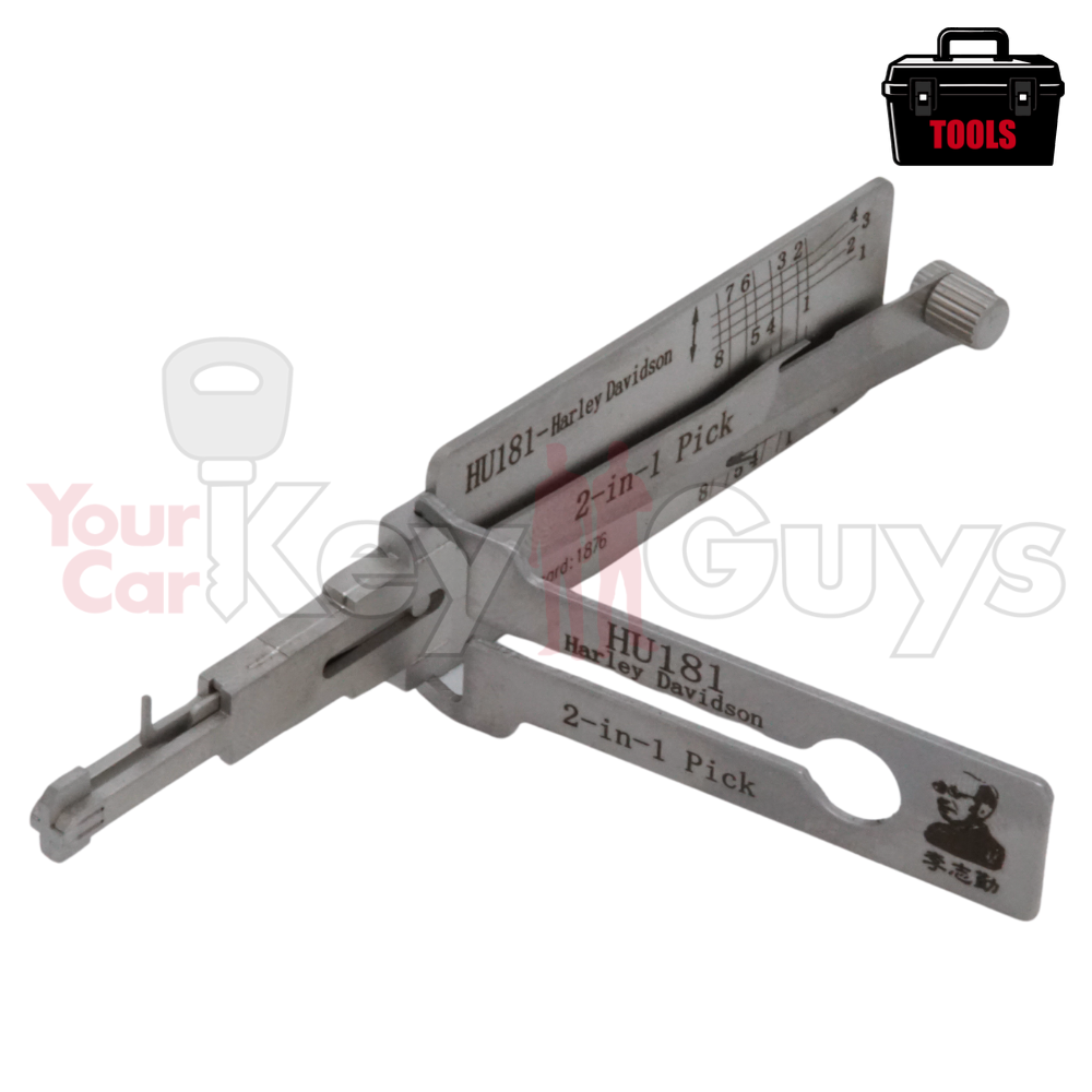 Original Lishi HU181 Harley Davidson (2 in 1) Pick & Decoder 8 Cut - Anti Glare