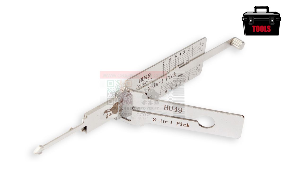 Original Lishi HU49 Ign/Dr/Bt (2 in 1) Pick 7 cut