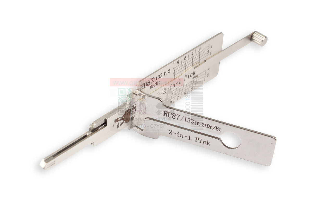 Original Lishi HU87/133 V2 Dr/Bt (2 in 1) Pick 9 cut Anti Glare