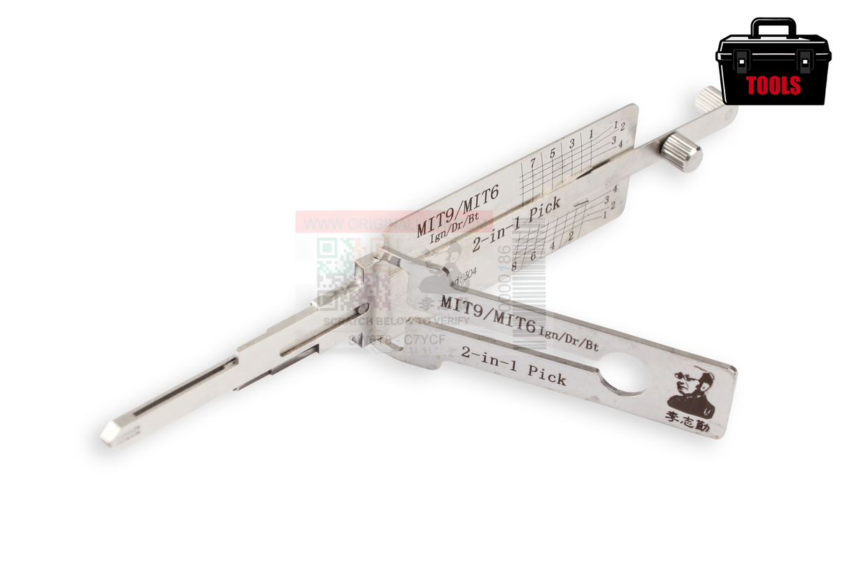 Original Lishi MIT9/MIT6 (2 in 1) Pick 8 Cut Ign/Dr/Bt Anti Glare