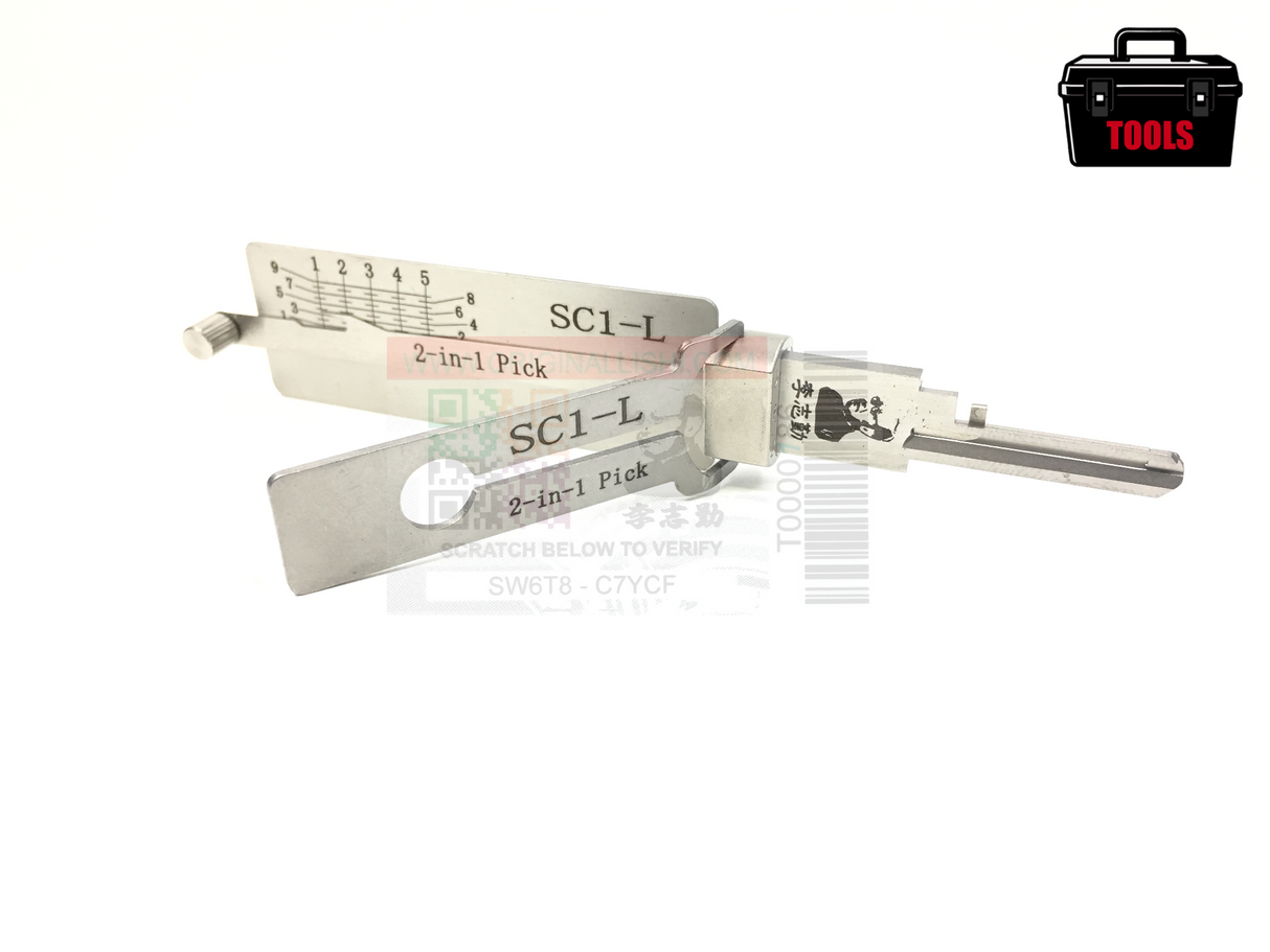 Original Lishi SC1-L (2 in 1) 5 cut Pick and Decoder - Anti Glare