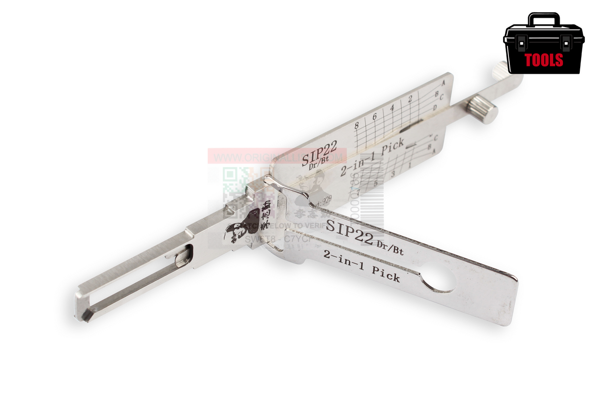 Original Lishi SIP22 (2-in-1) Pick 8 Cut Dr/Bt Anti Glare