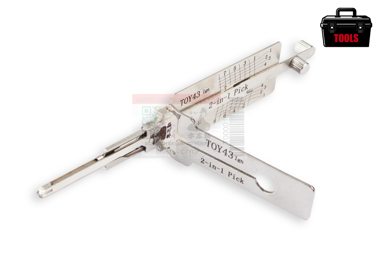 Original Lishi TOY43 Ignition (2 in 1) Pick 8 Cut Anti Glare