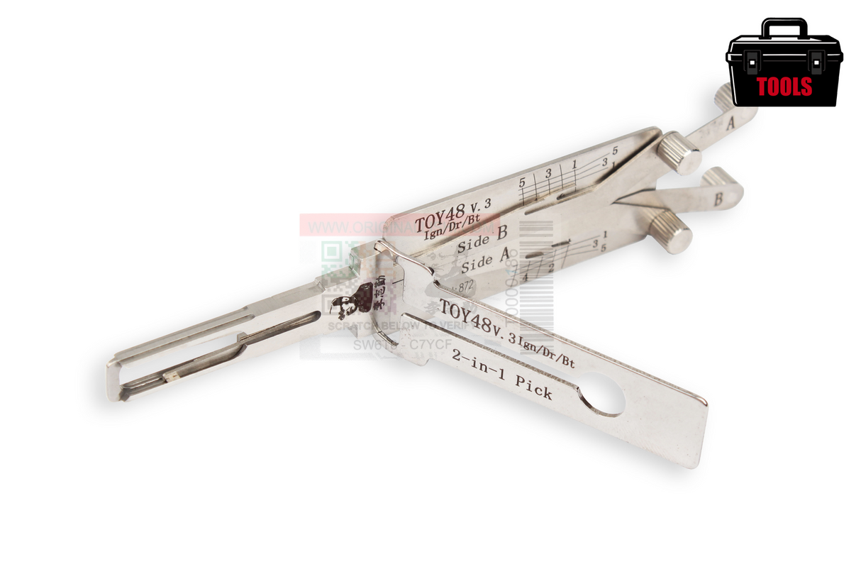 Original Lishi TOY48 V3 (2 in 1) Pick Ign/Dr/Bt 5 Cut Anti Glare