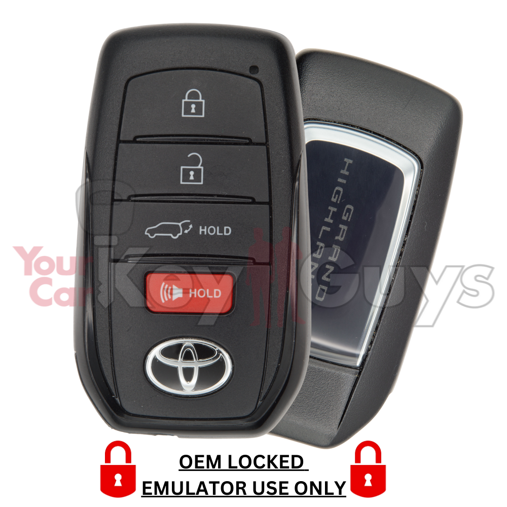 Highlander Blade Key LOCKED OEM 2024-2026 Toyota Grand Highlander 4B Hatch Smart Key HYQ14F ...