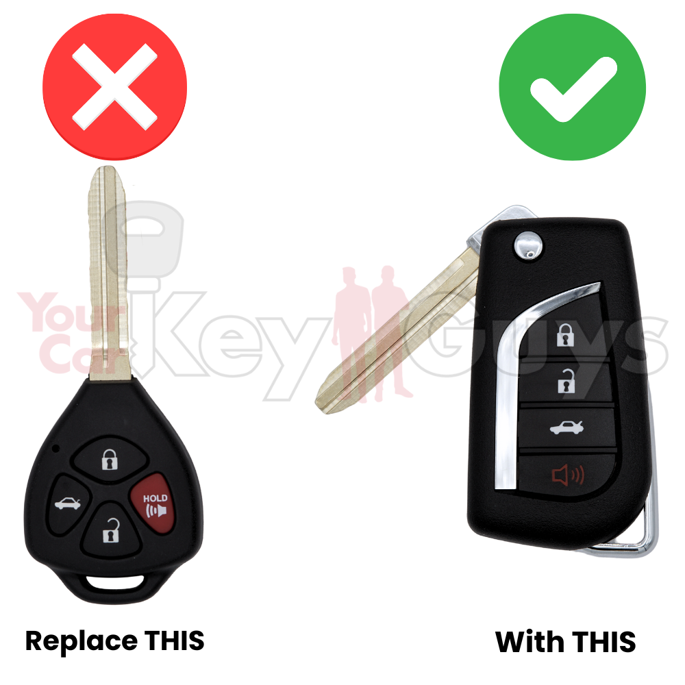 2006-2013 Toyota 4B 4D67 Dot Chip Flip Key Retrofit Upgrade
