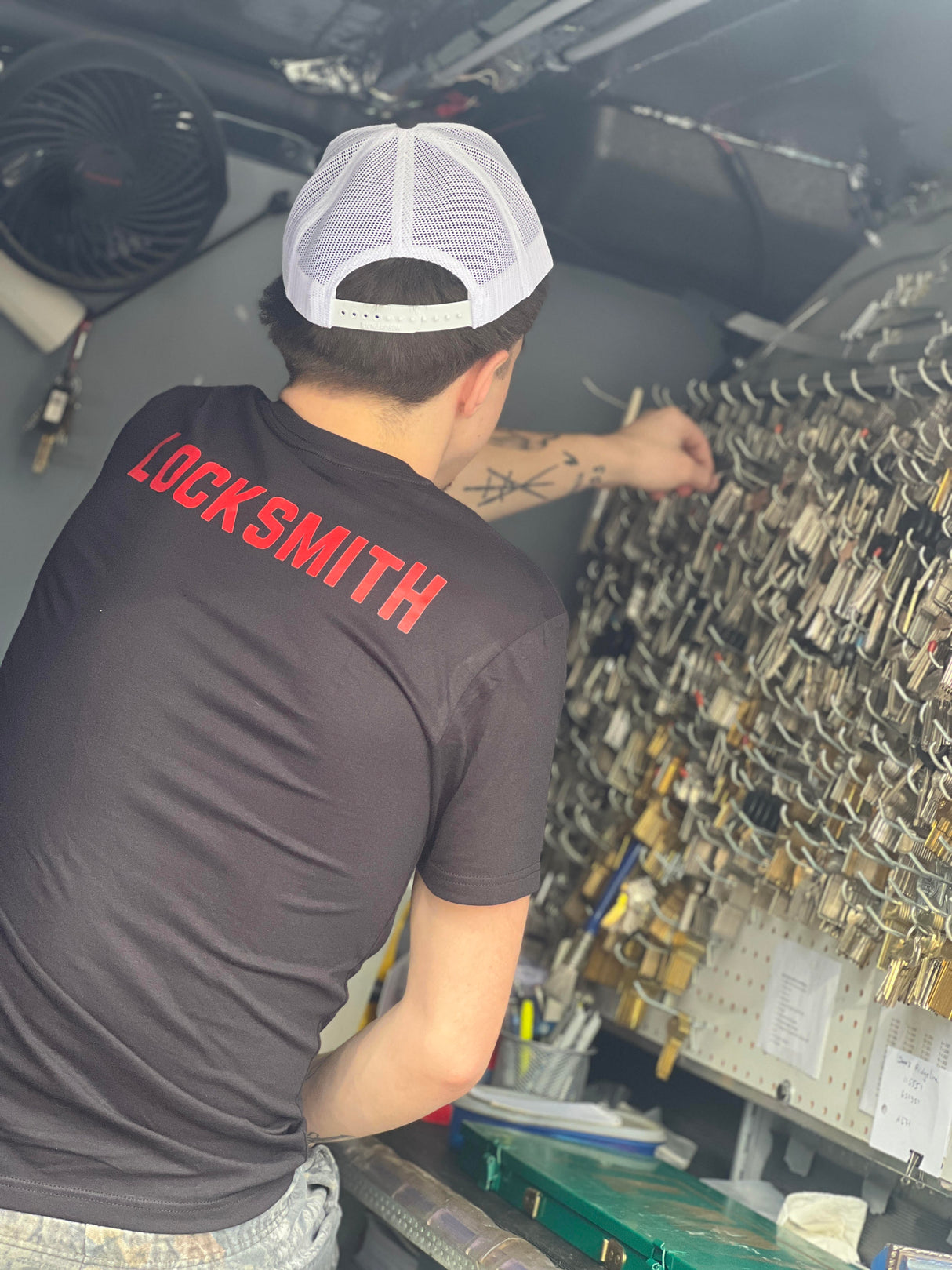 Your Car Key Guys Black Locksmith T-Shirt W/ YCKG Logo on Left Breast